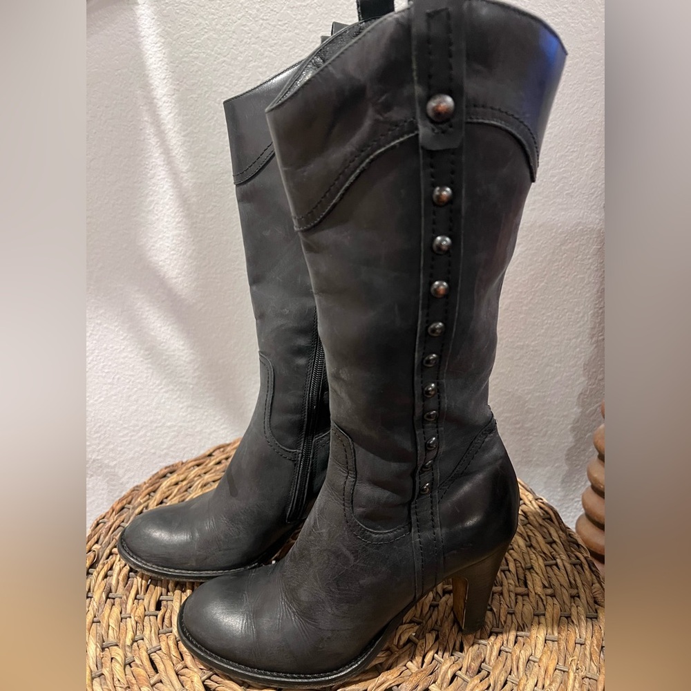 Aquatalia Studded Button Leather Boots